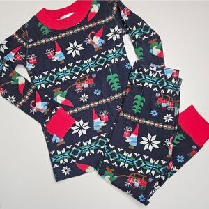 Hanna Andersson Gnome Long John Pajama Set, Navy, Size 90cm US Size 3